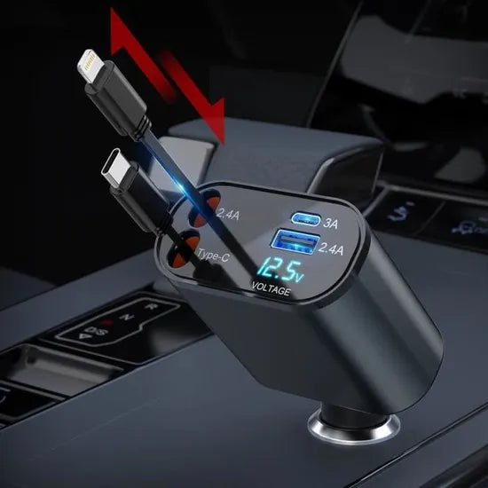 Chargeur de voiture rétractable