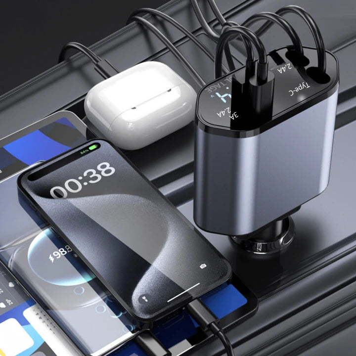 Chargeur de voiture rétractable